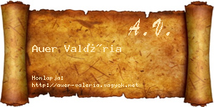 Auer Valéria névjegykártya