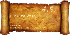 Auer Valéria névjegykártya